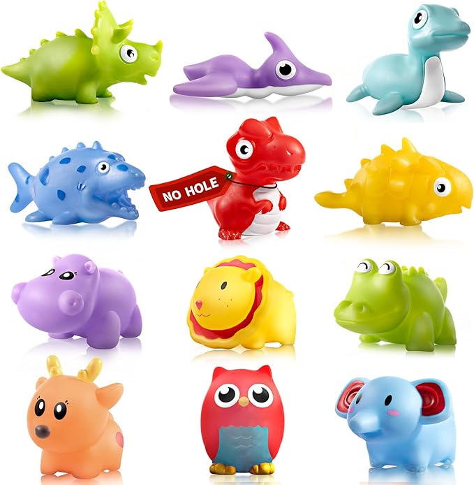 Hely Cancy Infant Bath Toys for 18 Months - No Hole Animal Bathtub Toys, Baby Bath Tub Toys
