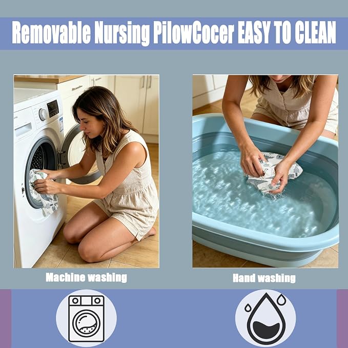 Nursing Pillow Breastfeeding Pillow Removable cover Machine washable | Conforming to ergonomic design. Detachable cover. Machine washable. Breathable fabric.Arm fatigue free Soft supportive fill