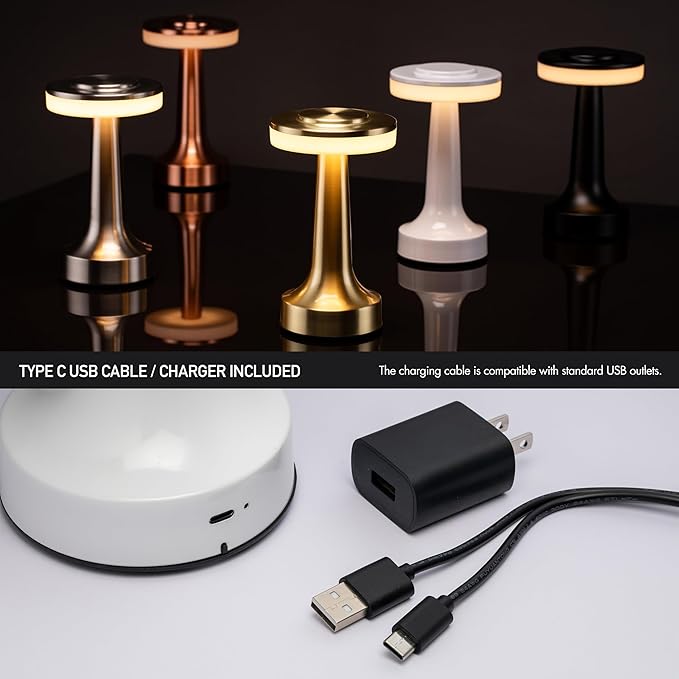 O?™Bright Portable LED Table Lamp with Touch Sensor, 3-Levels Brightness, Rechargeable Battery Up to 48 Hours Usage, Night Light for Kids Nursery, Nightstand Lamp, Bedside Lamp (Piano White)