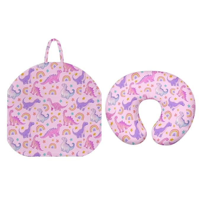Cute Dinosaurs Baby Lounger Replaceable Cover and Nursing Pillow Cover Set, Newborn Nest Backup Cover,Removeable Breastfeeding Nursing Pillow Case for Newborn Boys Girls，Purple(Cover Only)