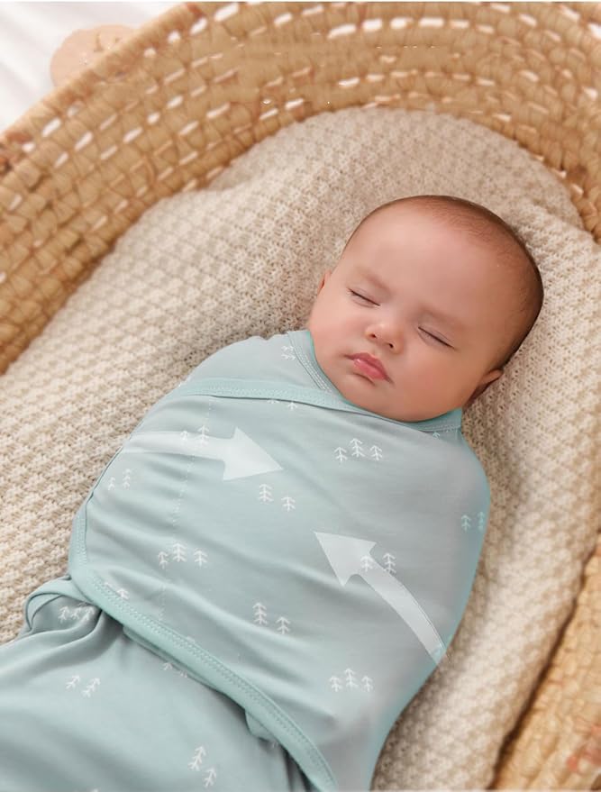 insular Baby Swaddle Wrap, Swaddle Blanket for Newborn and Infant, Adjustable Swaddling Set for Boy and Girl, Soft Cotton Baby Sleep Sack 3 Pack, Snail&Hedgehog, Small(0-3 Month)