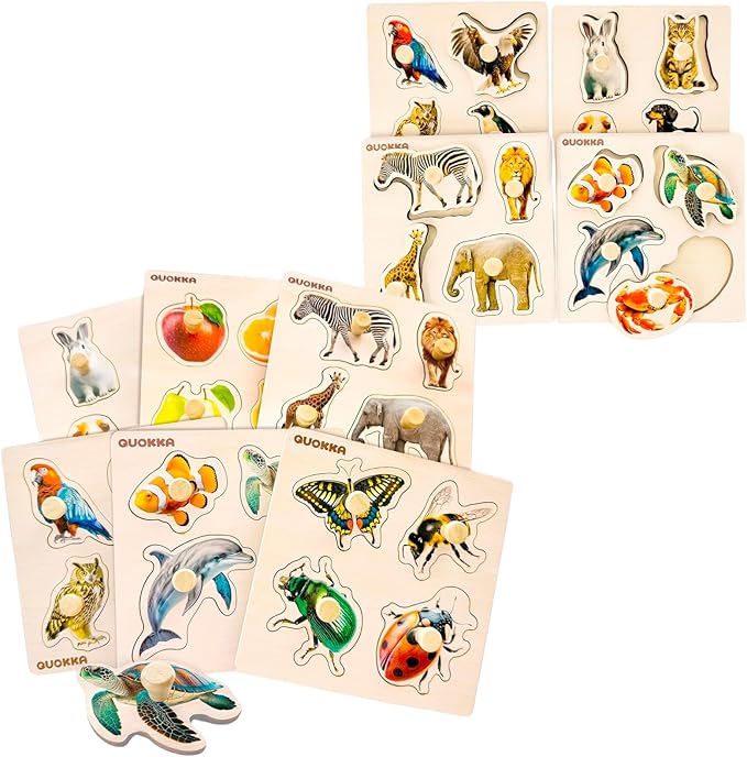 QUOKKA Multipack of 10 Peggeg Kids Puzzles for Boys and Girls