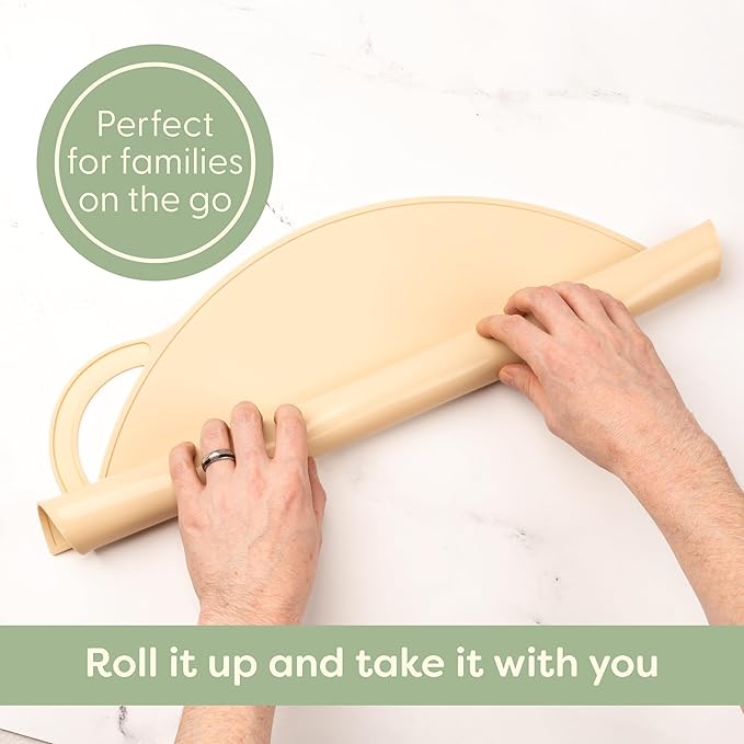 Upward Baby Silicone Suction Mat - Set of 3 Non Slip Silicone Mat - Baby Led Weaning - Kids Placemat for Dining Table High Chair - Toddler Feeding Supplies for Eating - Placemats for Restaurants