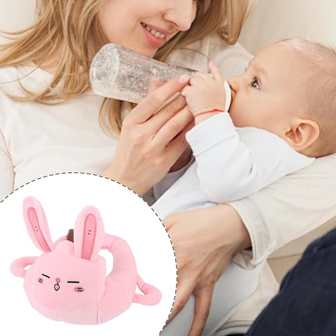 Bottle Feeding Support Pad, Soft Breathable Bottle Holder Pillow Fabric Stable Securing Holder for Comfortable Feeding (Rabbit)