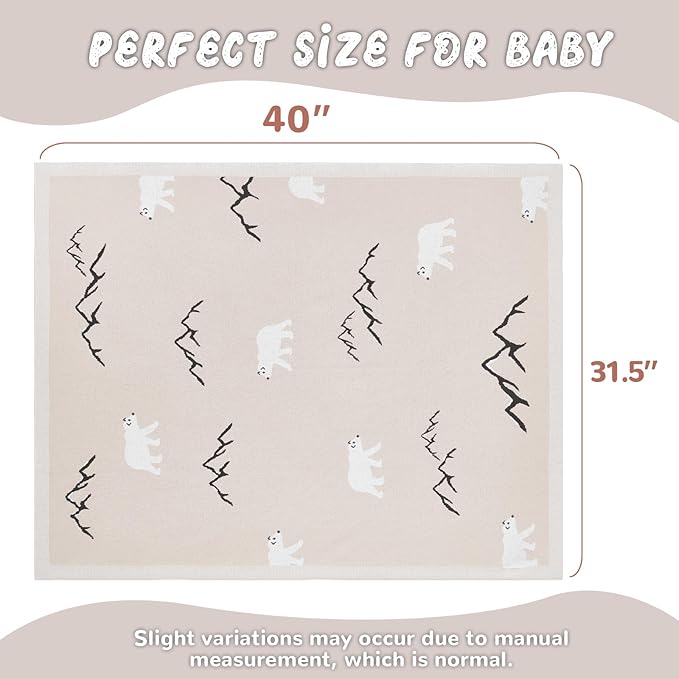 Receiving Baby Blanket,100% Luxury Cotton Knit Baby Blanket,Lightweight Cozy Neutral Swaddling Blanket for Newborns,Boys & Girls,Infant and Toddler