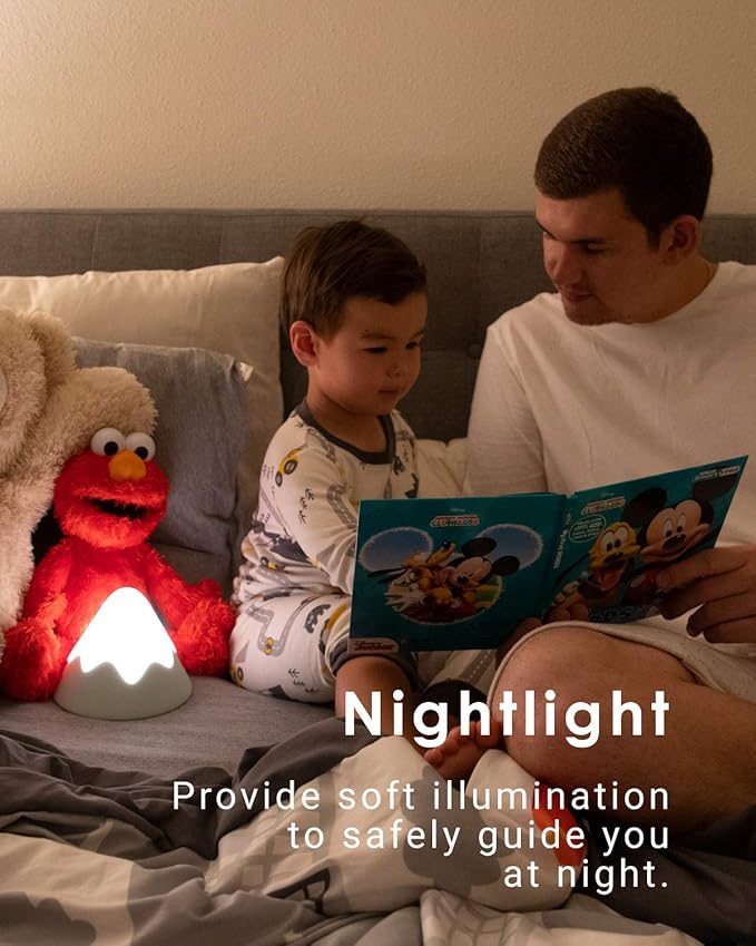 Snow Mountain Baby Night Light, Tap Squeeze Touch Control with Timer, Dimmable, Soft Eye Caring, Rechargeable, Portable, Nursery Night Lamp for Breastfeeding, BPA Free Silicone, kids safe, Gift (Pink)