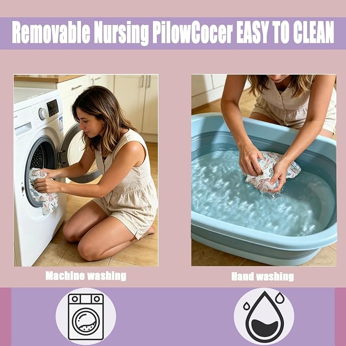 Nursing Pillow Breastfeeding Pillow Removable cover Machine washable | Conforming to ergonomic design. Detachable cover. Machine washable. Breathable fabric.Arm fatigue free Soft supportive fill