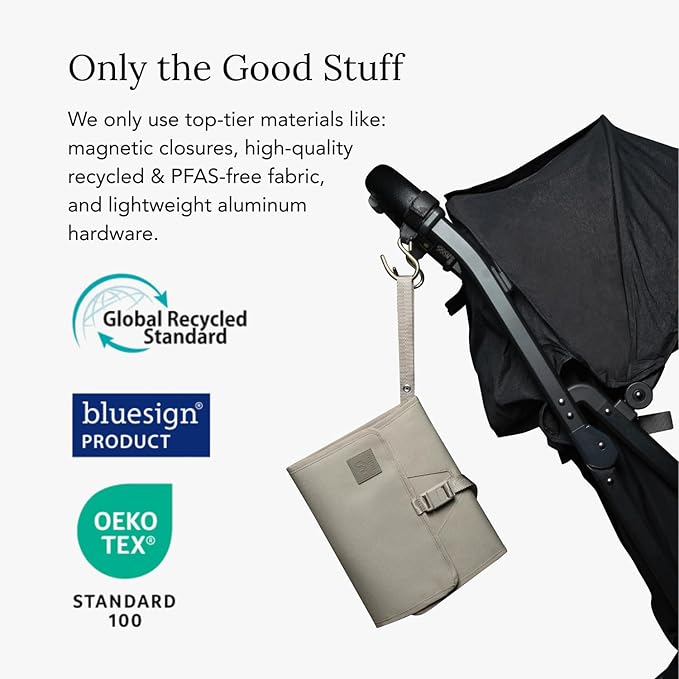 Huhu Baby Changing Wallet ??Compact, Portable Diaper Changing Pad for Travel ??Easy to Clean, Foldable Changing Mat ??Must Have Diaper Bag Accessory for New Parents (Daybreak Taupe)