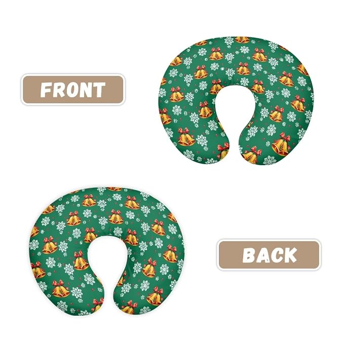 Christmas Bells Pillow Cover for Infant Snug Stretchy Nursing Pillow Case for Bottle Feeding, Breathable Baby Nursing Pillow Cover for Xmas (22"x18"x6")