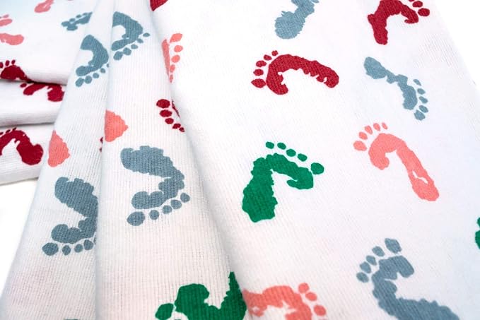 PILL THING Baby Hospital Receiving Swaddle Blankets for Newborn Babies - Original Baby Footprint Design Breathable 100% Cotton - Durable Hospital Quality - Generous Size- (Baby Feet, 10 Pack)
