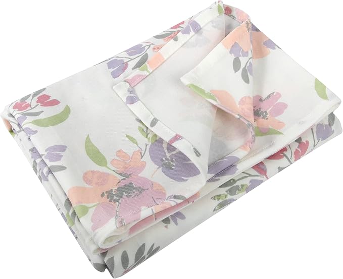 Baby Cotton Swaddle Blanket Wrap with Headband or Hat Set for Baby Girls, Boys Newborns and Infants 0-6 Months (Colorful Blooms)