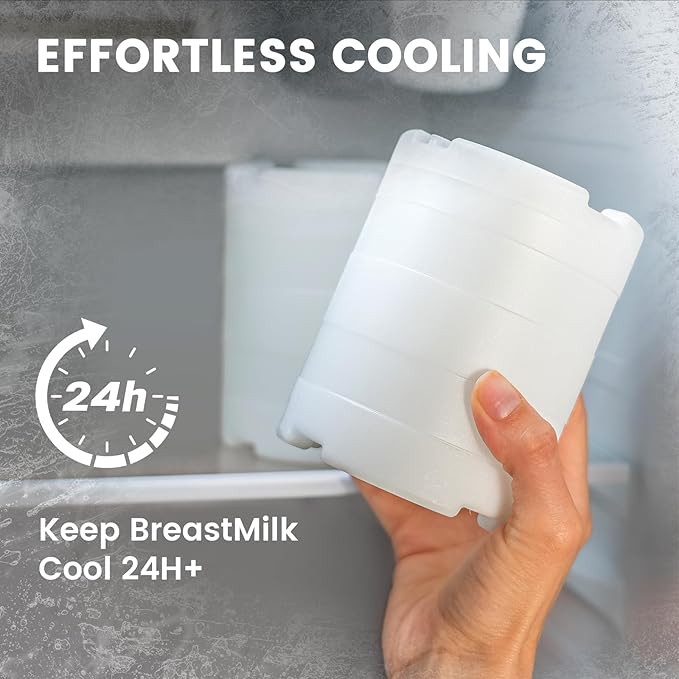 22oz Full-Day Cold-Chain Breastmilk Cooler, Double-Wall Vacuum Stainless Steel with 360° Cooling, Keeps Milk ??0°F for 24 Hours, Leak-Proof BPA-Free, Easy to Clean, Includes 2 Bottles