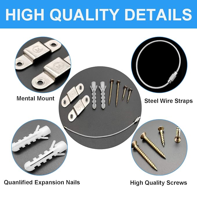 Furniture Anchors Anti Tip Furniture Straps for Baby Proofing, Secure 400lbs Tension Earthquake Resistant Furniture Safety Straps to Wall Prevent Falling Bookshelf Wall Anchor, Silver (6 Pack)