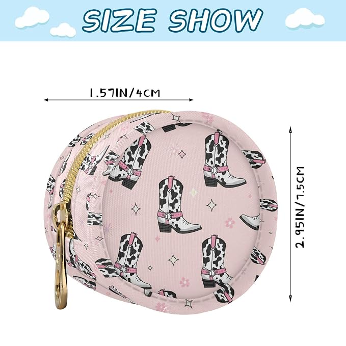 Cowgirl Boots Stars Pink Pattern Pacifier Holder Case with Clip Portable Pacifier Storage Case for Girls Boys Baby Pacifier Pouch for Diaper Bag or Purse Stroller