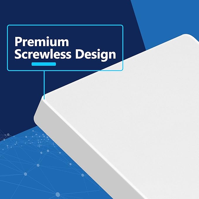 LIDER Blank Wall Plate, Temperature and Impact Resistant, UL Listed, Polycarbonate Thermoplastic, Screwless Design, Matte Finish, Modern Upgrade, Midsize, 1-Gang, 4.88??x 3.11?? White, 10 Pack