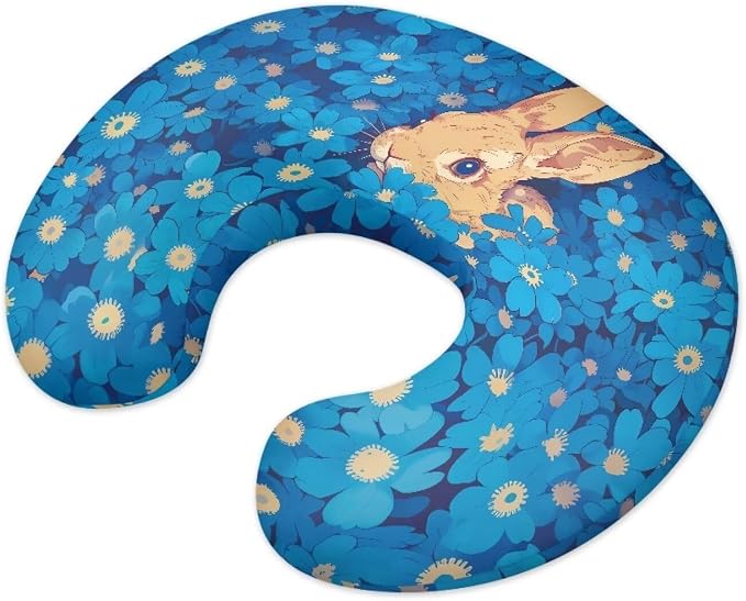 Blue Rabbit Nursing Pillow Covers for Breastfeeding Pillow U-Shaped Pillow Cover Hidden Zipper Design Soft and Skin-Friendly