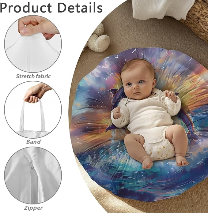 Dolphin Nursing Pillow Cover Breastfeeding Nursing Pillow Slipcovers Super Soft for Breastfeeding Moms Support for Breastfeeding Bottle Feeding and Bonding