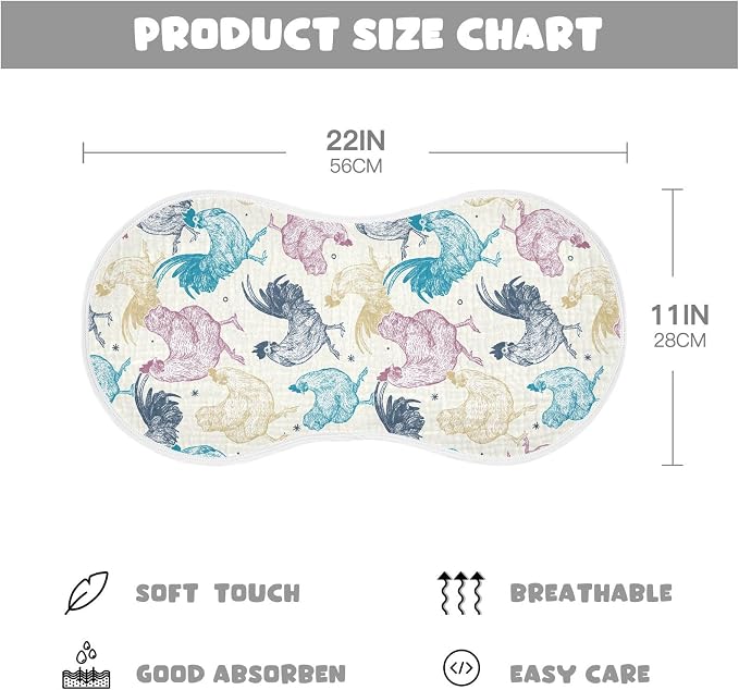 vvfelixl Burp Cloths Chicken Collection for Baby Boy Girls Baby Washcloths Burp Rags 1 Pack Beige