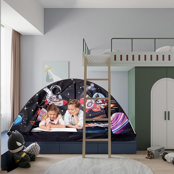 Kid Bed Tent -Twin Play Tent Dream Playhouse for Bedroom Decor Indoor Games Twin Size Bed Canopy by CRAWLBO