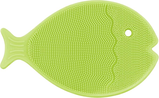 Innobaby Bathin Smart Silicone Cradle Cap Brush for Baby, Essential for Dry Skin & Eczema, Gentle Scrubber & Exfoliator with Suction Handle, Quick Dry Food Grade Silicone, Green