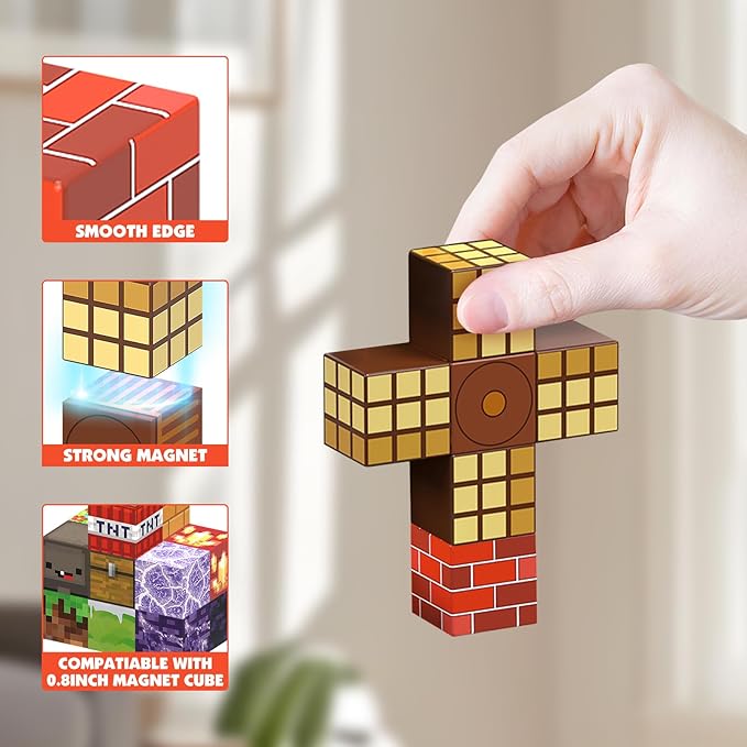 AIDYVOI Magnetic Blocks - 100 PCS Magnetic Building Blocks, 0.8 inch Magnet Cubes Stacking Construction Toys for Kids Age 3+, STEM Building Set Birthday Gifts for Boys Girls
