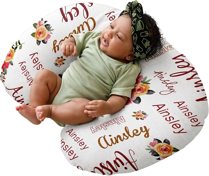 Dyoart Baby Nursing Pillow Cover,Custom Name Soft Nursing Covers,Breastfeeding Pillow Slipcover for Bottle Feeding,Custom Gifts for Toddler Infant(23"x19"x5.5")(one Size)
