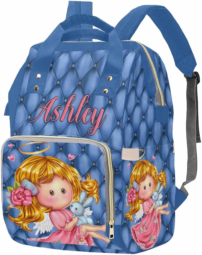M YESCUSTOM Custom Name Diaper Bag Backpack Personalized Mommy Backpack for Women Customized Multifunctional Waterproof Casual Daypack Bag