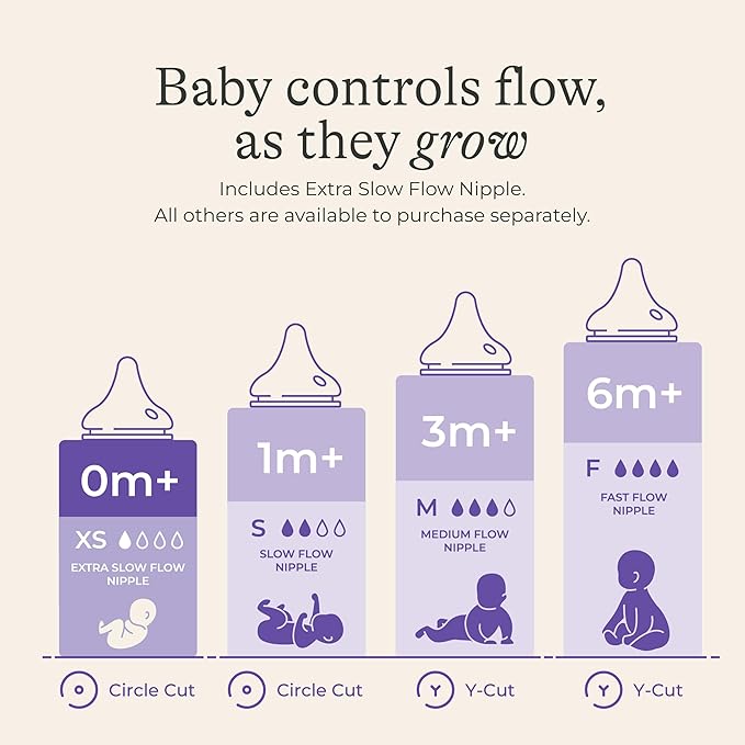 Lansinoh Anti-Colic Glass Baby Bottles, 5 Ounces, 4 Count Bottles for Feeding, Baby Essentials, Includes 4 Extra Slow Flow Nipples, Size XS