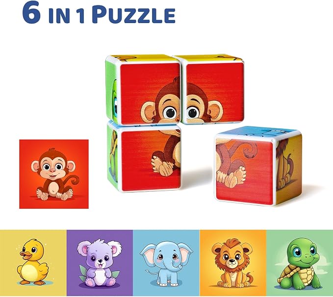 Magnetic Building Blocks & Magnetic Puzzle Toys for Toddlers, Large Building Blocks Cubes 1.65 Inches, Sensory & Montessori Toys for Boys & Girls 1 2 3 Years Old(28pcs)