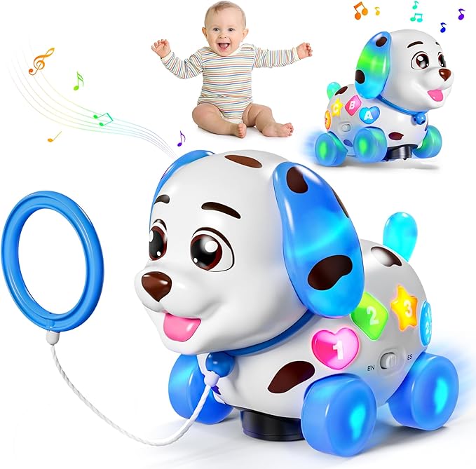 Musical Toy for 1 Year Old Boy Girl, Baby Toys 6-12-18 Months, Puppy Toddler Learning for 1 Year Old Boy Gifts, Bilingual Educational with Music Light, 1st Birthday Gift for Girl, Toddlers