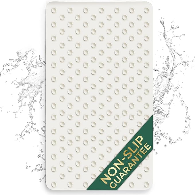 Epica Non Slip Bathtub Mat | Real Rubber Bath Mat for Tub, Shower, Baby Safety, Kids, Pet Dog, Soft No-Slip Nonskid, 16??x 28