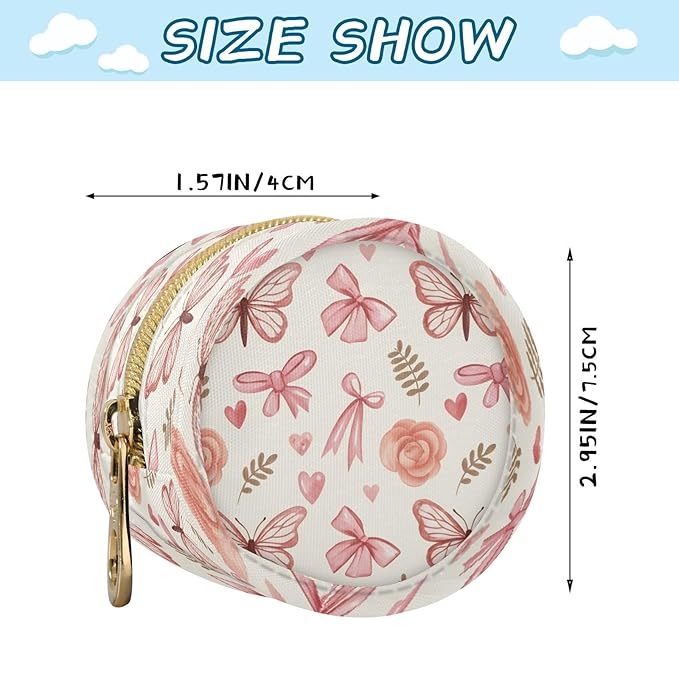 Bows and Butterflies Pacifier Holder Case Portable Newborn Baby Pacifiers Pouch with Clip for Boys & Girls