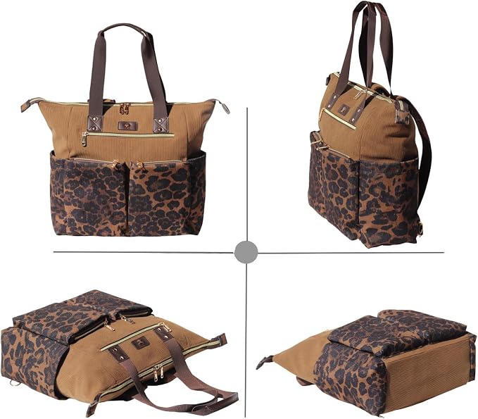 ESVAN Diaper Tote Bag Totepack Backpack 2 in 1 for Women Multifunctional Large Capacity with Insulated Pockets Travel | Multifunctional