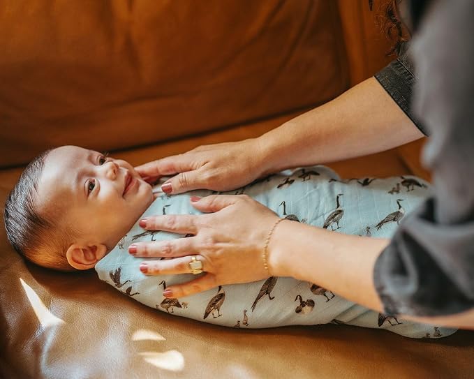 Milkbarn Baby Swaddle Blanket - Soft & Gentle 100% GOTS-Certified Organic Cotton - Nursery Swaddling Blankets for Boys and Girls, Picnic
