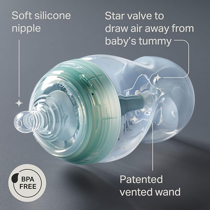 Tommee Tippee Advanced Anti-Colic 14 Piece Baby Bottle, Travel Bottle Warmer & Pacifier Set, 5 BPA Free Bottles, 0+ Months, 2 Newborn Pacifiers, 2 Extra Nipples, Cleaning Brush, Bottle Handles