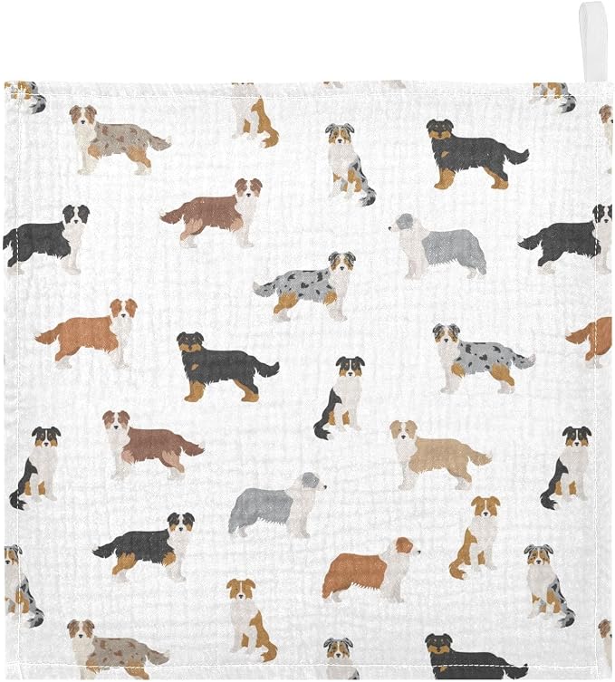 vvfelixl Golden Retriever Dog Baby Burp Cloths Baby Muslin Washcloths for Boys Girls Cotton Baby Face Towel for Newborn Infants Soft and Absorbent 11.8 X 11.8 in, 5 Pack