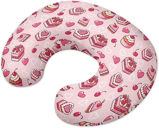 Pink Nursing Pillow Cover，Ultra Soft and Cozy Nursing Pillow Slipcovers for Breastfeeding and Bottle Feeding, Snug Fits for Bopy Pillow, Choice for Mom, Sweety Cakes (Cover Only)