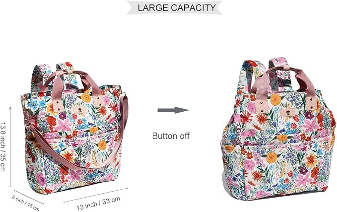 ESVAN Diaper Tote Bag Totepack Backpack Crossbody Bag 3 in 1 for Women Laptop Backpack Multifunctional with Insulated Pockets