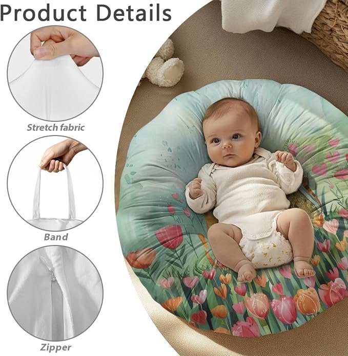 Artistic Cat Nursing Pillow Cover Breathable Breastfeeding Pillow Slipcover Fits Nursing Pillow Super Soft Snug Positioners for Baby Boy Baby Girl Support for Breastfeeding Bottle Feeding