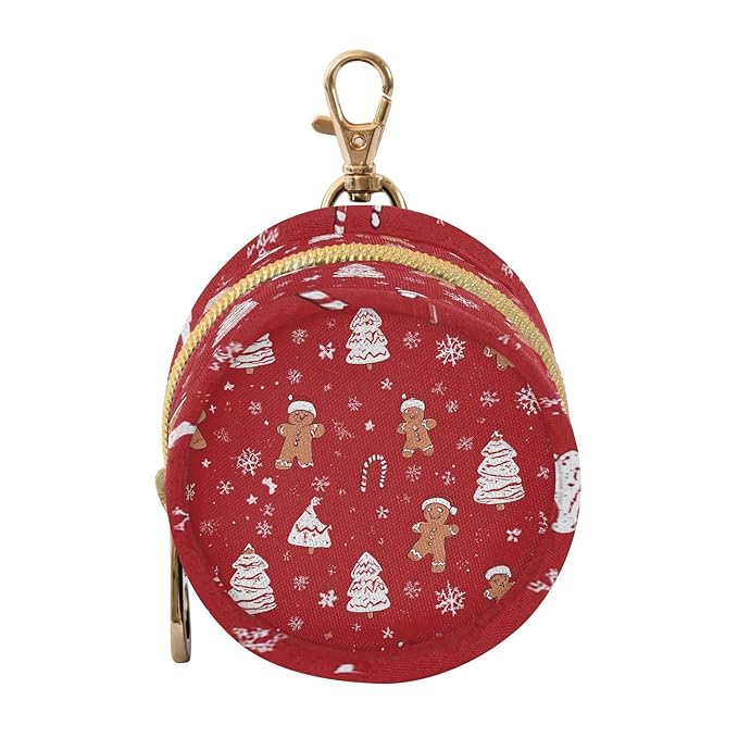 Pacifier Holder with Clip Pacifier Case for Diaper Bag Round Baby Pacifier Pouch Box Bag Portable Gingerbread Christmas Tree01