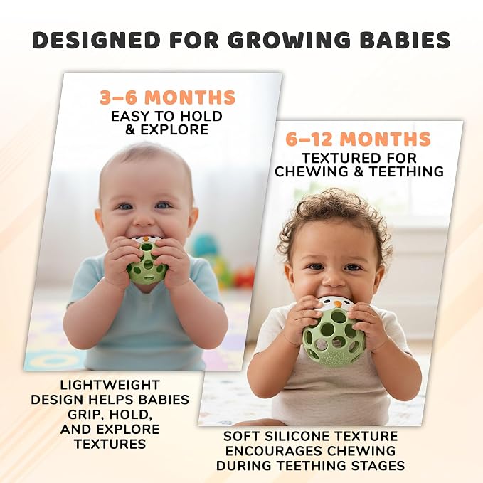 Baby’s Way Teething Toy – Owl Silicone Teether Toy for Babies 3–6 Months Toys for 6–12 Months – Baby Teething Relief, Silicone Teethers for Babies