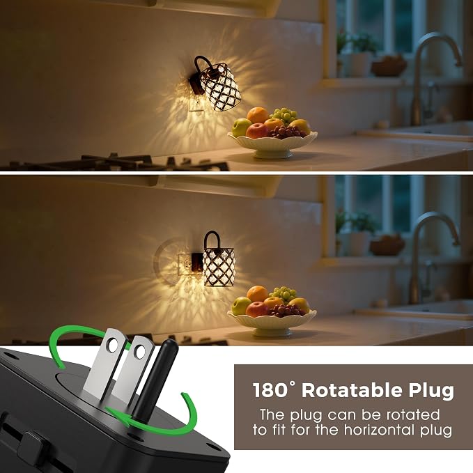 L LOHAS LED Night Light,Plug in Night Light with Dusk to Dawn Sensor,Adjustable Brightness, RGB Color Changing nightlight for Bathroom Hallway Kitchen