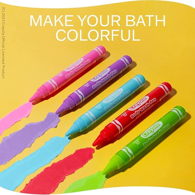 Crayola Scented Body Wash Pens, 10 Pack Washable Bath Paint in Assorted Colors, Non-Toxic for Toddlers and Kids Bathtime Fun
