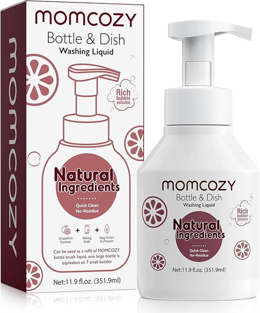 Momcozy Bottle Brush Cleaning Fluid, Powerful Cleaning with Natural Foam, Suitable for Momcozy Press Foaming Clean Bottle Brush Set, 11.9 Ounces