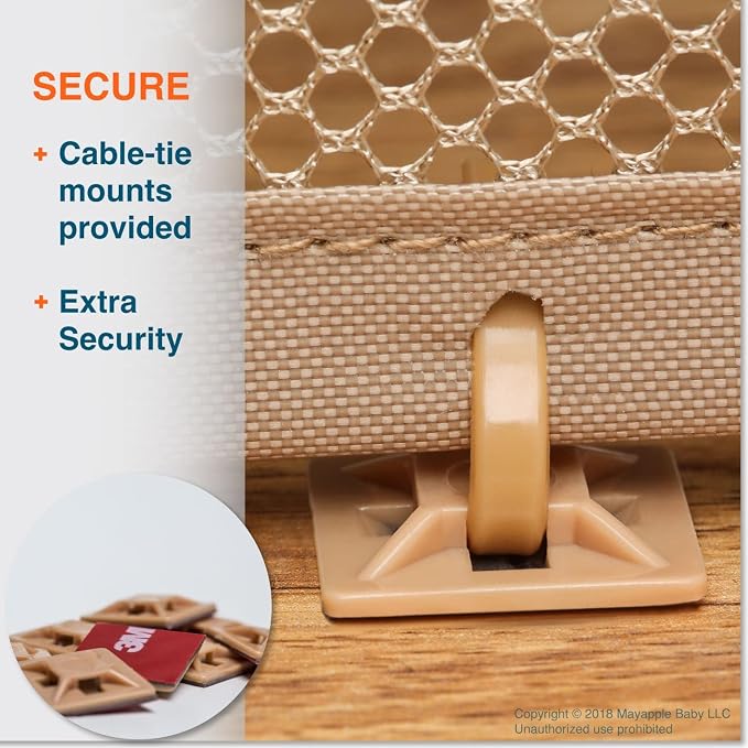 Roving Cove Stair Banister Guard 15ft x 3ft, Railing Safety Net for Baby Proofing, Child Safety Stairway Cover, Balcony Mesh Netting, Almond Brown