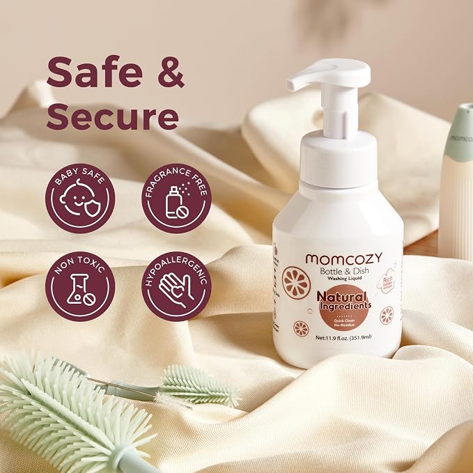 Momcozy Bottle Brush Kit Green & Momcozy Bottle Brush Cleaning Fluid