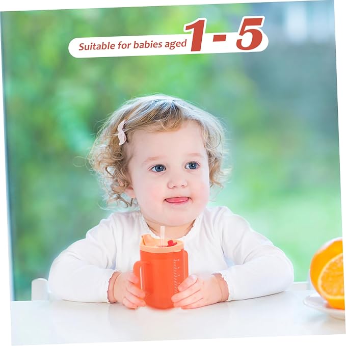 DECHOUS Double Handle Drinking Cup with Straw Boy Girl Water Cup Durable Lightweight and Ergonomic Design for Easy Grip for Milk and Water Training