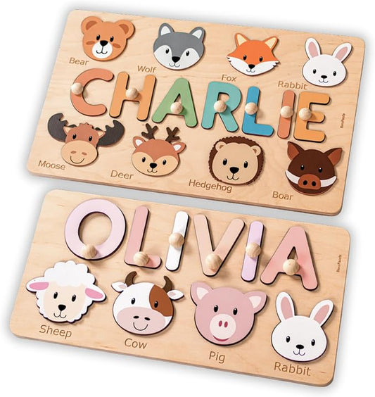 Montessori Animal Busy Board, Wooden Sensory Activity Board for Toddlers, Fine Motor Skills Learning Toy, Travel Busy Toy for 1 2 3 Year Old Boys and Girls, Educational Gift