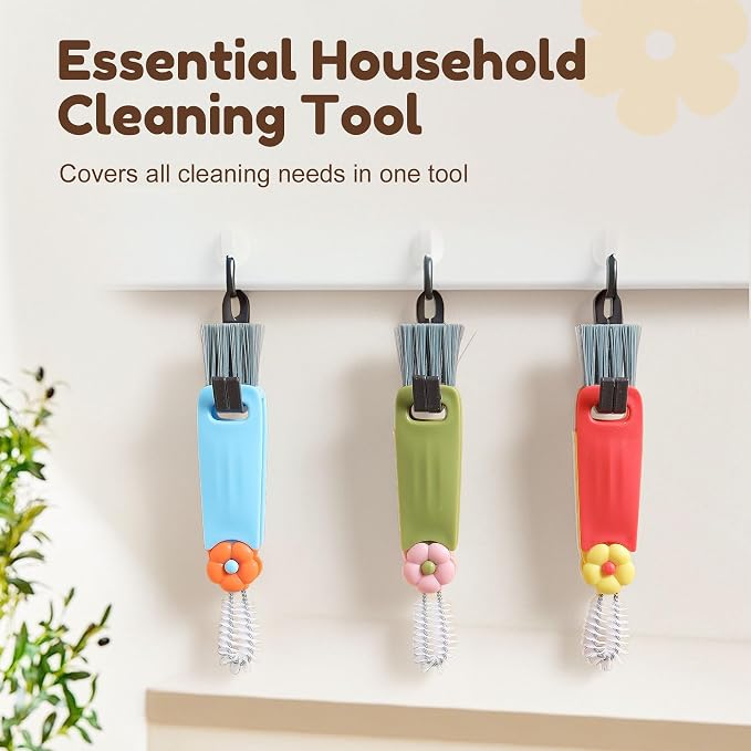 Upgraded 3 in 1 Cup Lid Cleaning Brush, 2026 New Multifunctional Lid Cleaner Brush, Portable Crevice Cleaning Brush Set for Baby Bottle Gap Tight Spaces