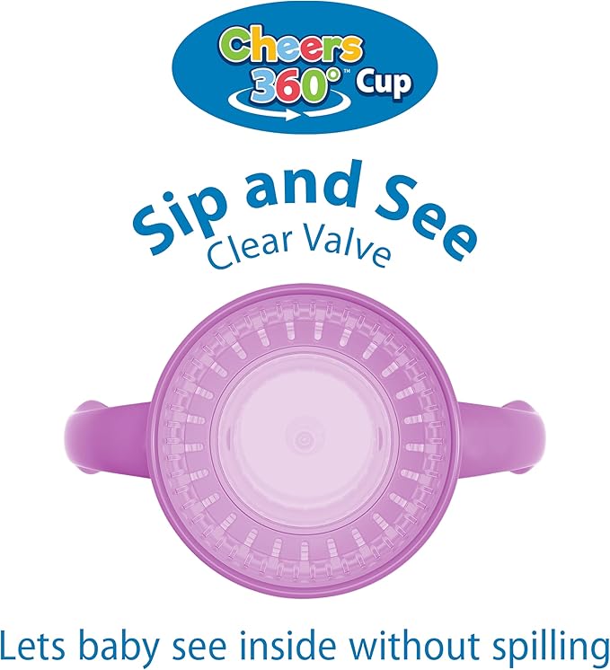 Dr. Brown's Milestones Straw to 360 Convertible Toddler Training Cup Set with Interchangeable Silicone Straw and 360 Degree Cup Lids, Pink Coral, 10 oz/300 mL, BPA-Free, 9m+, 2-Pack